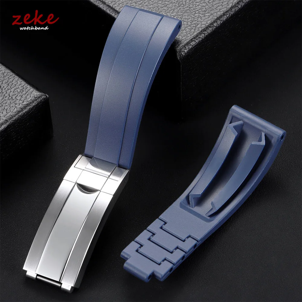 Gummi-Uhrenarmband 20 mm für Rolex für Water Ghost für GMT für Daytona, wasserdichtes Silikon-Armband, Faltschließe, Armbandgürtel