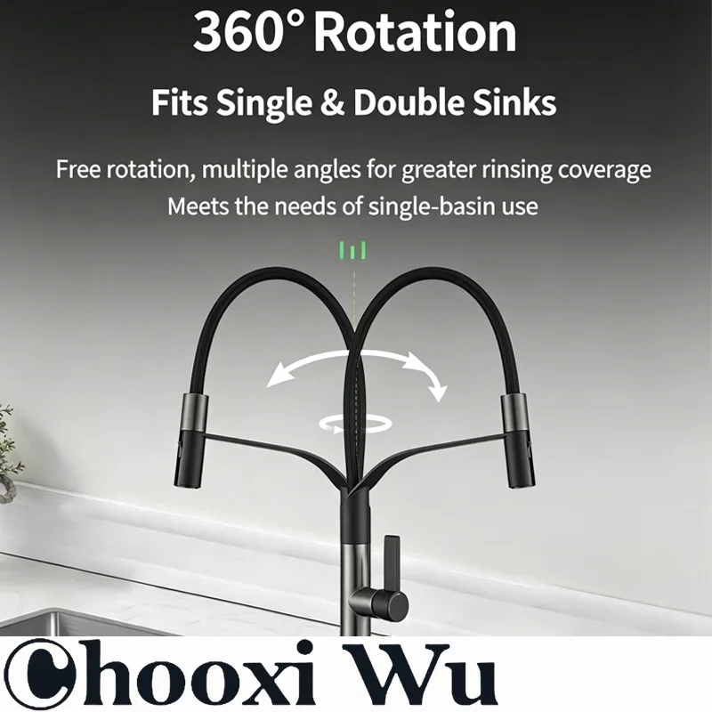 Kitchen faucet splash guard extender, hot and cold water, universal, sink and vegetable basin rotation
