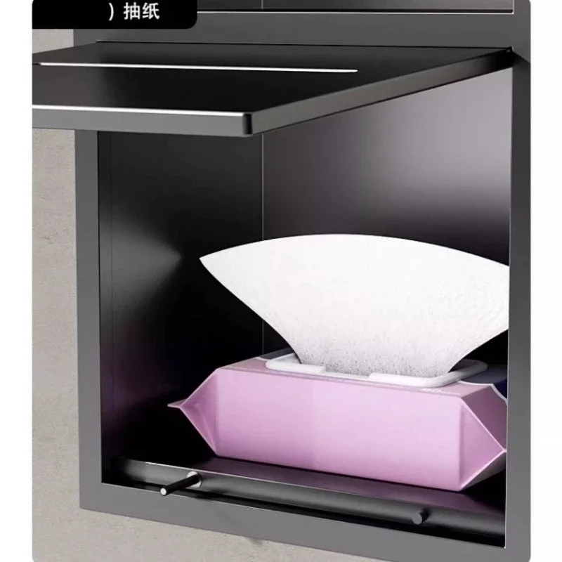 304 stainless steel niche bathroom integrated concealed trash can