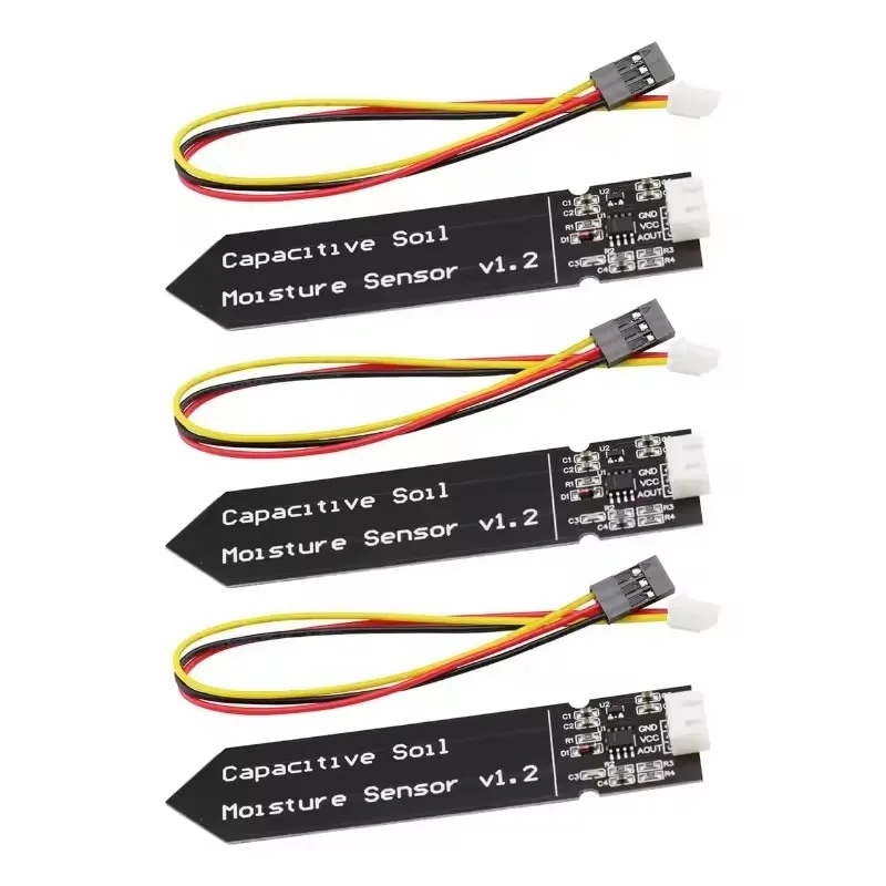 3.3-5.5V Capacitive Soil Moisture Sensor, Corrosion-Proof Design, Wide Input Analog Output for IoT-Based Irrigation Systems