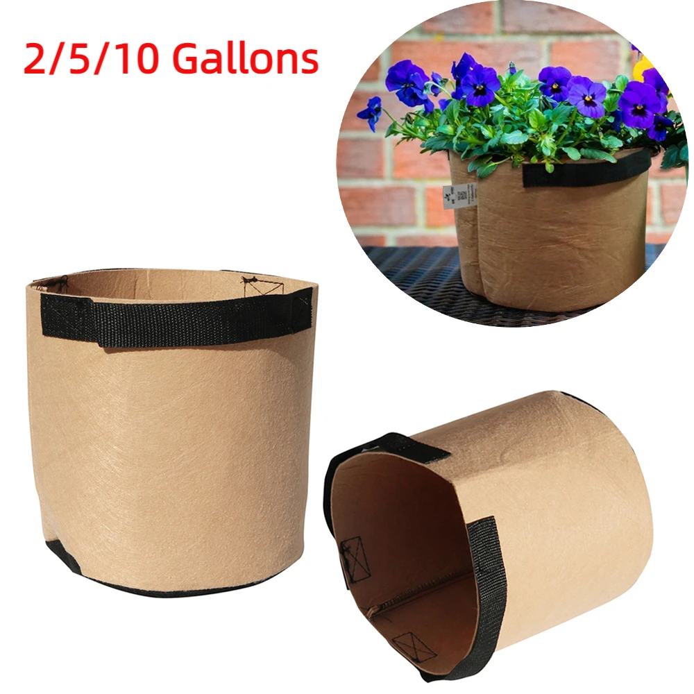 Garden Breathable Felt Fabric Pots Planter Root Container Home Yard balcony Nursery Vegetable Fruit Flower Growing Seedling Pot