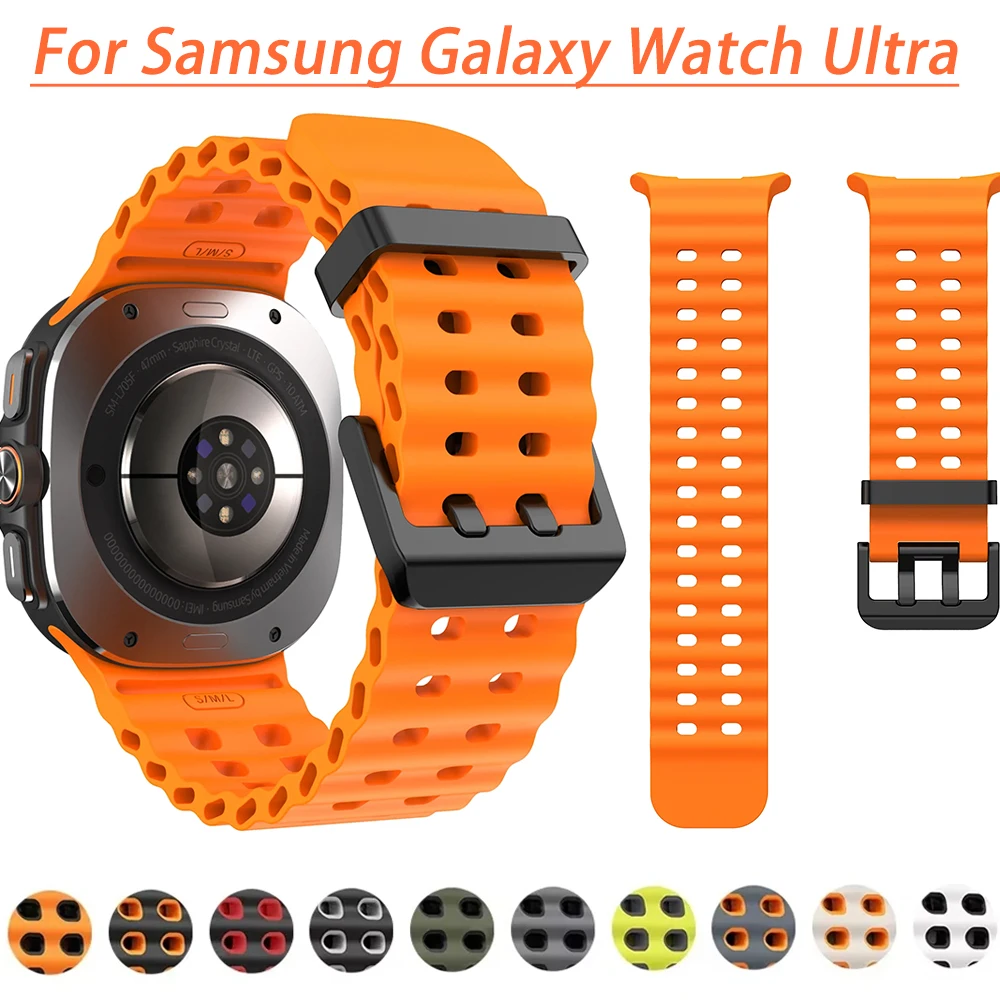 Neues Marine Band für Samsung Galaxy Watch Ultra 47mm Sport Silikonarmband Armband für Samsung Galaxy Ultra Armband Zubehör