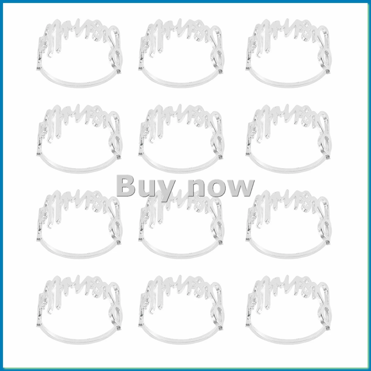 12Pcs Bismillah Napkin Rings Eid Mubarak Muslim Islamic Ramadan Napkin Buckle Wedding Dinner Table Decorations B-ABHG