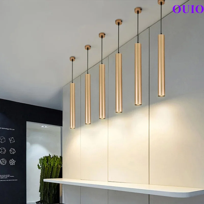 Fashion Style ściemniania Cylinder wisiorek LED światła 10W 15W długa rurka lampy dekoracji przewód lampa wisząca tło światła AC90-2