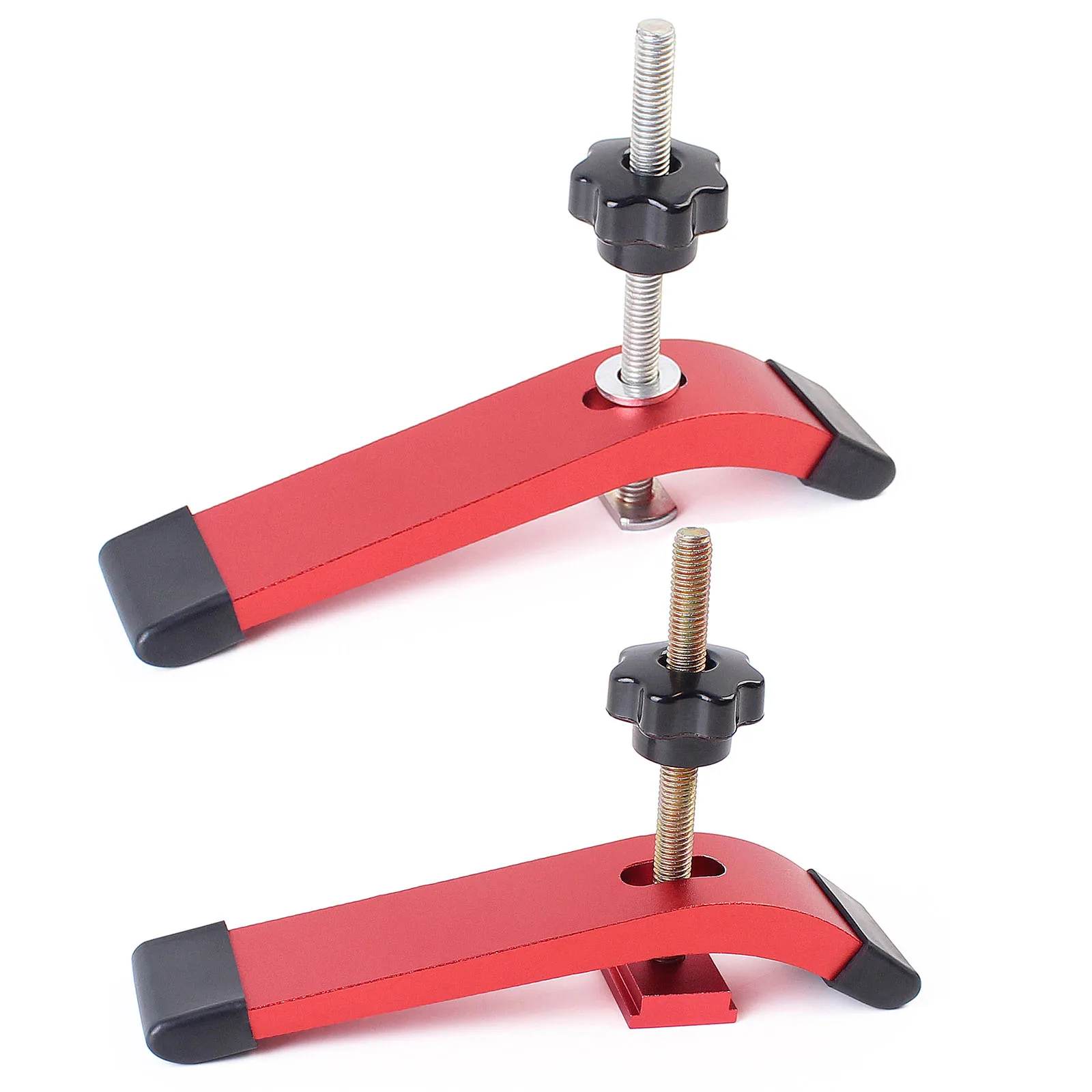 مشبك تثبيت على شكل T سريع المفعول مع مسامير T ومزلاج ، مشابك النجارة ، سبائك الألومنيوم ، مكابس الحفر لأجهزة التوجيه ، 2 صولجان