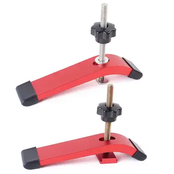 2個快速操作T型槽壓緊夾,帶T型螺栓和滑塊,鋁合金木工夾具,適用於路由器、鑽床等。 10 最佳銷售 T型軌道夾具 - №5