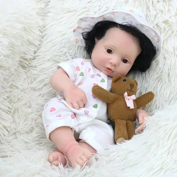 

Lifelike 35 CM Reborn Baby Doll Full Body Solid Silicone Very Soft Boy Realistic Art Bebe Birthday Gifts Can Drink Water Urinat