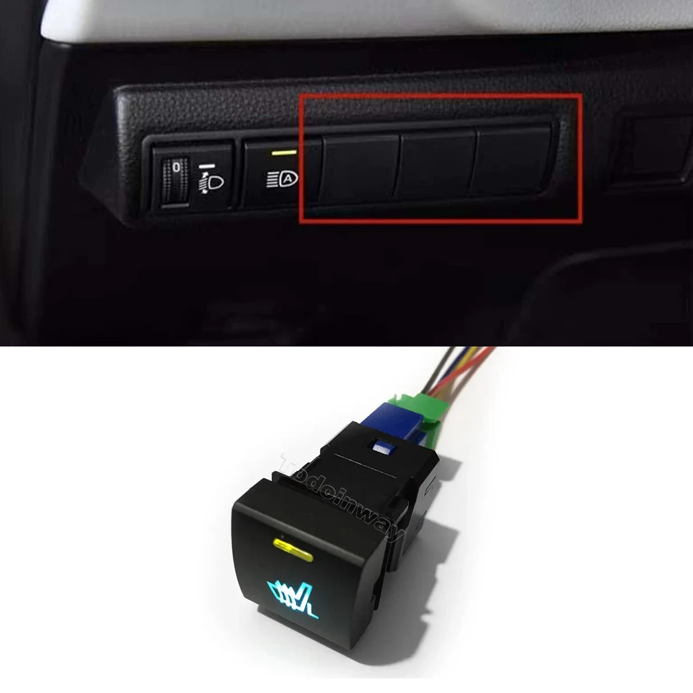 seat heater switch Blue LED Heating Light Control Button for toyota camry xv70 2018 RAV4 Avalon 2019 2020 prado 150 accessories