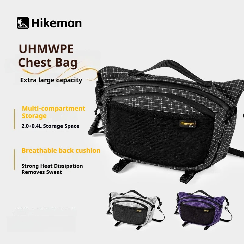 HIKEMAN Taktische Brusttasche Outdoor Leichtgewicht Bergsteigen Wandern Sport Gürteltasche Umhängetasche UHMWPE 2,4L