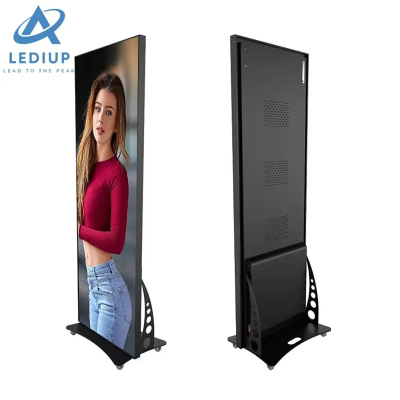 LEDIUP Indoor ultra Thin Portable Vertical Digital Signage LED Display Screen Advertising LED Poster Display