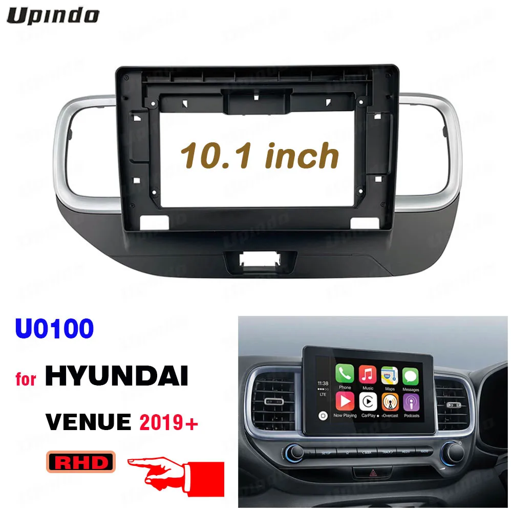 

2 Din 10.1 Inch Car Radio Fascia Panel Frame Dashboard ABS+PC Plastic Installation Trim Kit for Hyundai Venue 2019 RHD