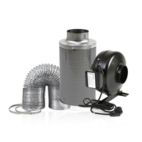 4 Inch 189 CFM Inlin Duct Fan with Carbon Filter and Ducting Pipe Air Filtration Combo for Grow Tent Ventilation