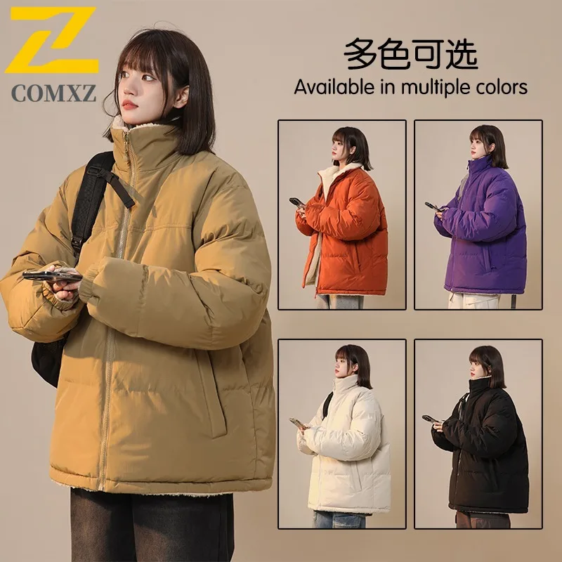 

COMXZ 2025 Stand Collar Puffer Jacket Winter Unisex American Style Waterproof Windproof Warm Outdoor Sports Casual Fashion Coat