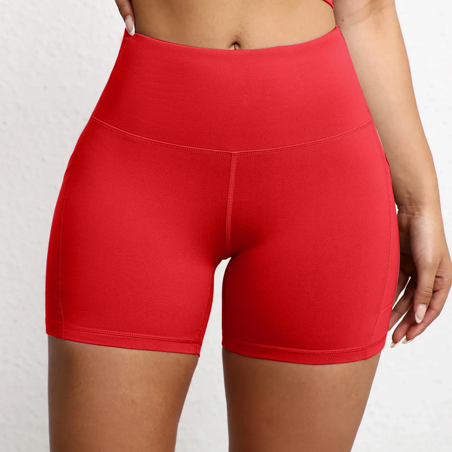 Yoga Shorts with Pockets High Waist Butt Lifting Cyclings Tights Outdoor Workout Jogging Shorts Sportswear Gym Running Short - Image 4