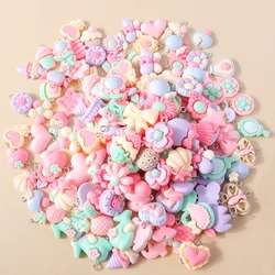 15pcs New Mix Kawaii Summer Vacation Pink Flower Heart Butterfly Ice Cream Star Resin Earrings Charms Diy Jewelry Making Pendant