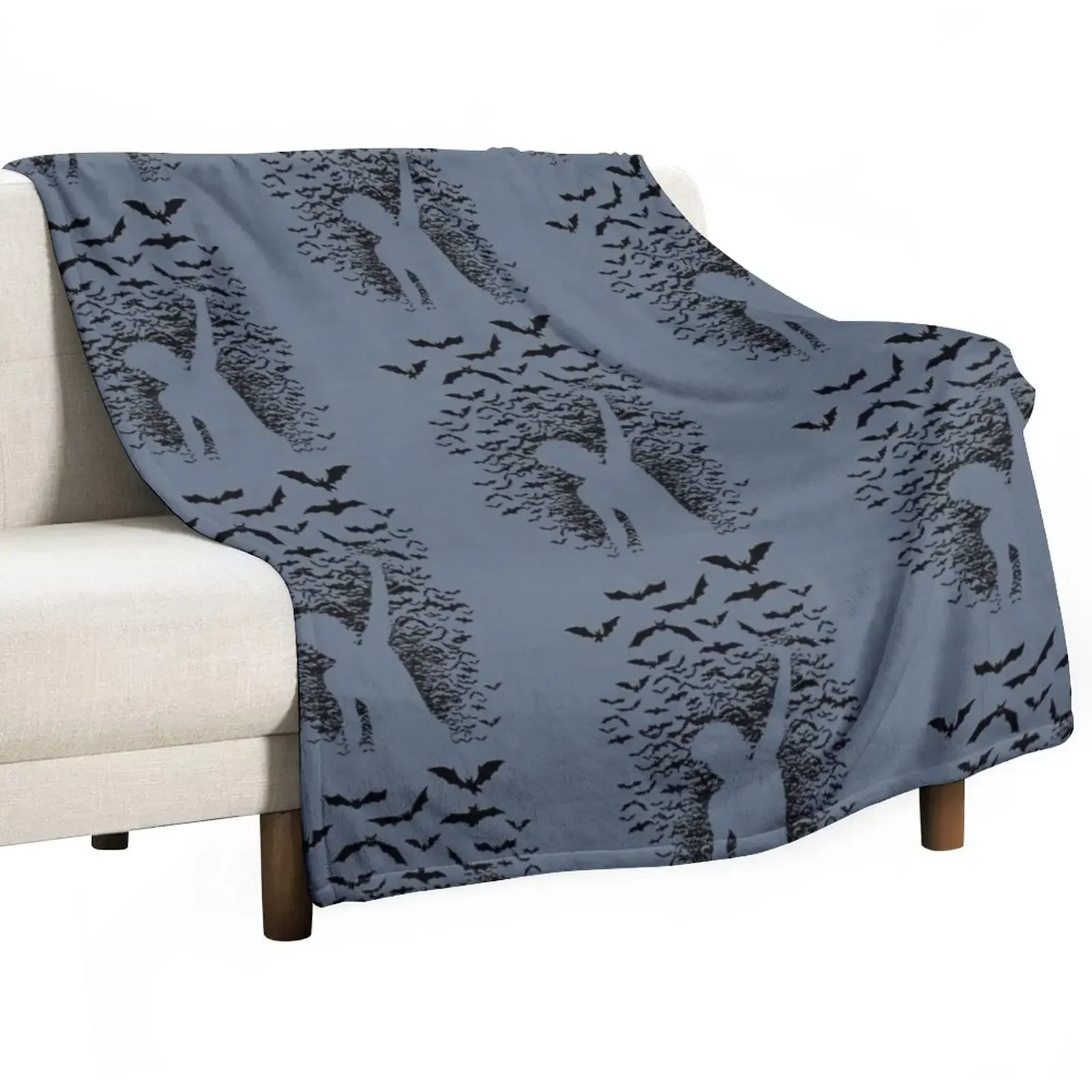 

Strat Bat Silhouette Throw Blanket Luxury Throw Decorative Throw Soft Plush Plaid Flannels Blankets