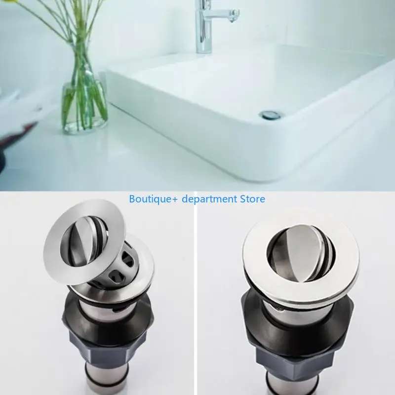 E1PD Universal Wash Basin Bounce Drain Filter Anti Clogging Top Drainer Filter Bathroom Sink Raise Up Drainer for W/ Bas