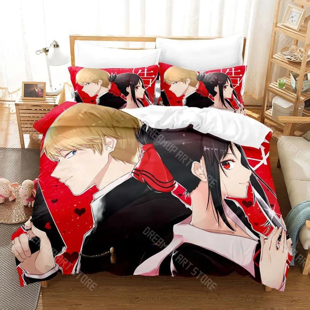 3D Printed Kaguya-sama Love Is War Miss Huiye Bedding Set for Boys Girls Duvet Cover Twin Queen King Full Single Double Sizes