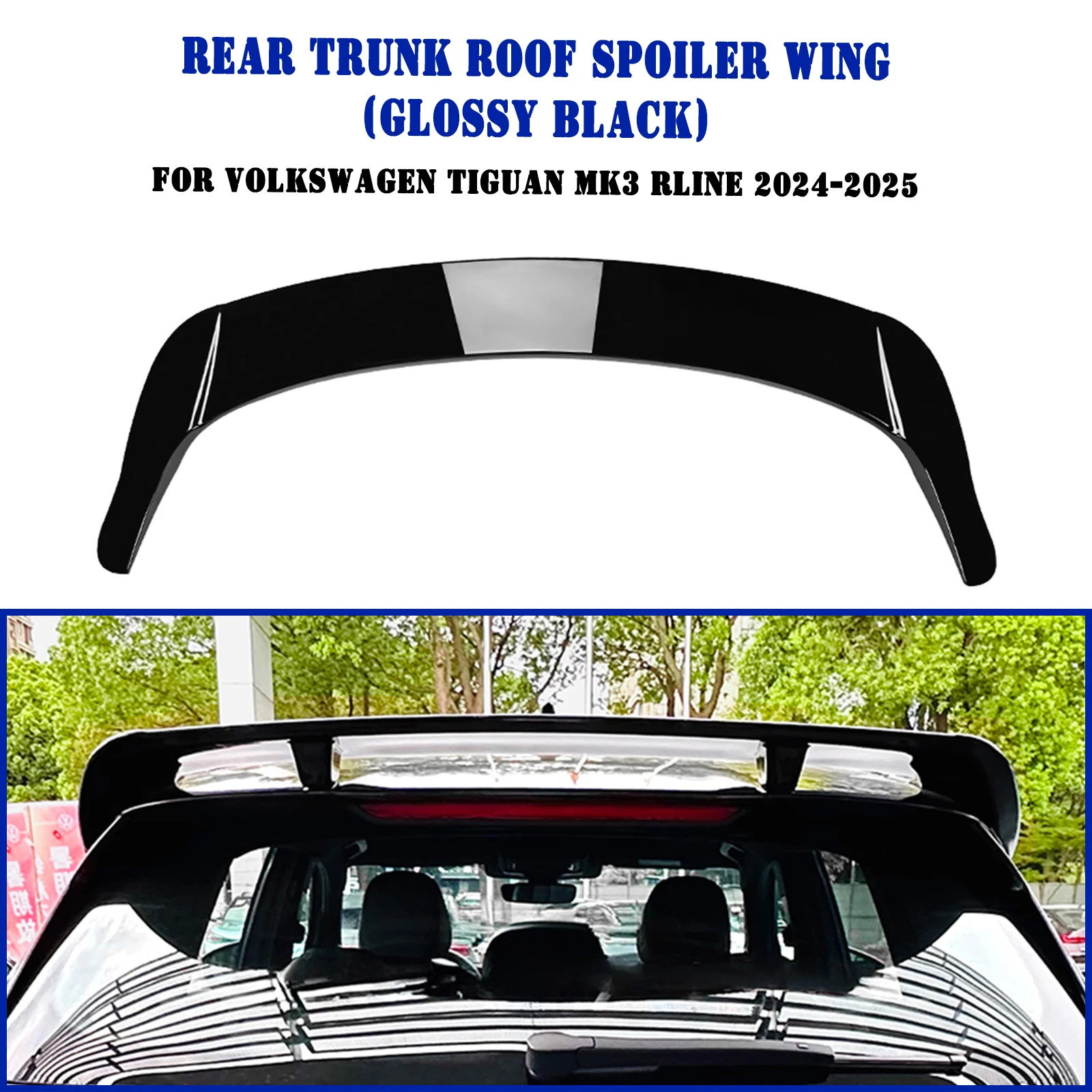 For Volkswagen VW Tiguan MK3 Rline 2024-2025 Standard Version Rear Trunk Roof Spoiler Wing Tail Gate Tailgate Upper Splitter Lip