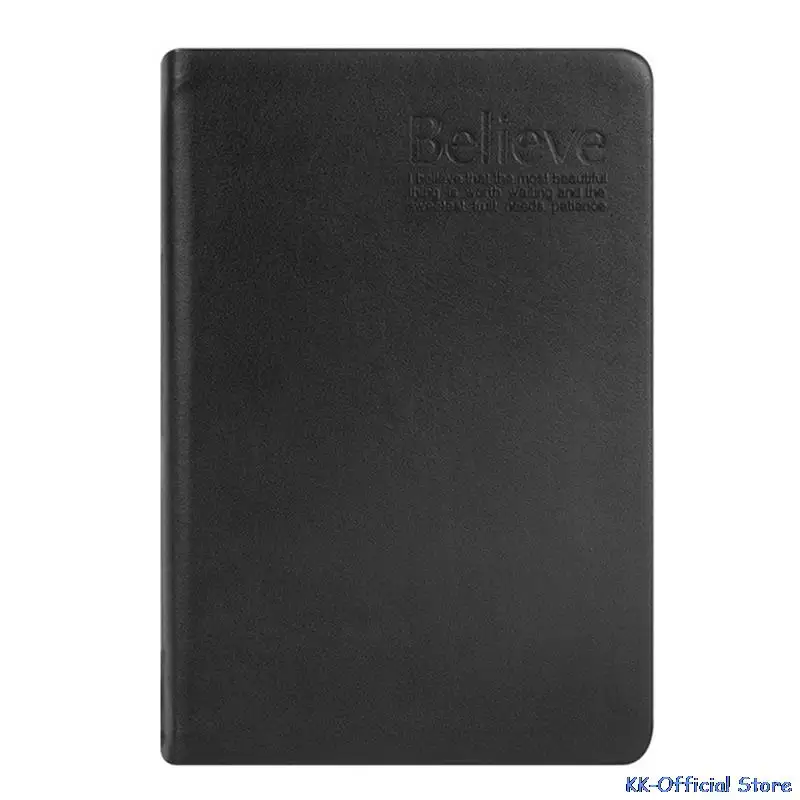 12x17cm 230 Sheets Black Cover Bible Book Scripture Photo Album Baby Diary Notebook 5cm Thick believe Golden Rim White Paper