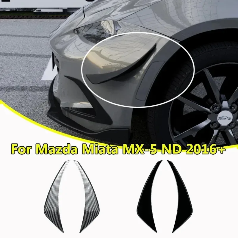 1Pair Front Bumper Side Spoiler Lip Splitter for Mazda Miata MX-5 ND 2016+ Fog Lamp Frames Grille Wind Knife Tuning