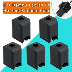 Silicone Socks For Bambu Lab X1 X1C P1P 3D Printer Hotend Extruder High-temperature Wear-resistant Black Silicone Sleeve Cover