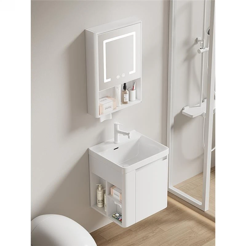 

Водонепроницаемая боковая решетка для хранения для небольшой квартиры, дуговый шкаф для ванной комнаты из нержавеющей стали, ультраглубокая керамическая раковина