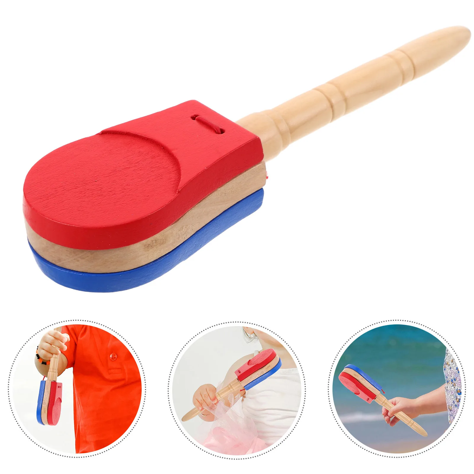 

Montessori Wooden Hand Clapper For Kids, Long Handle Castanet Rhythm Instrument To Enhance Musical Sensitivity