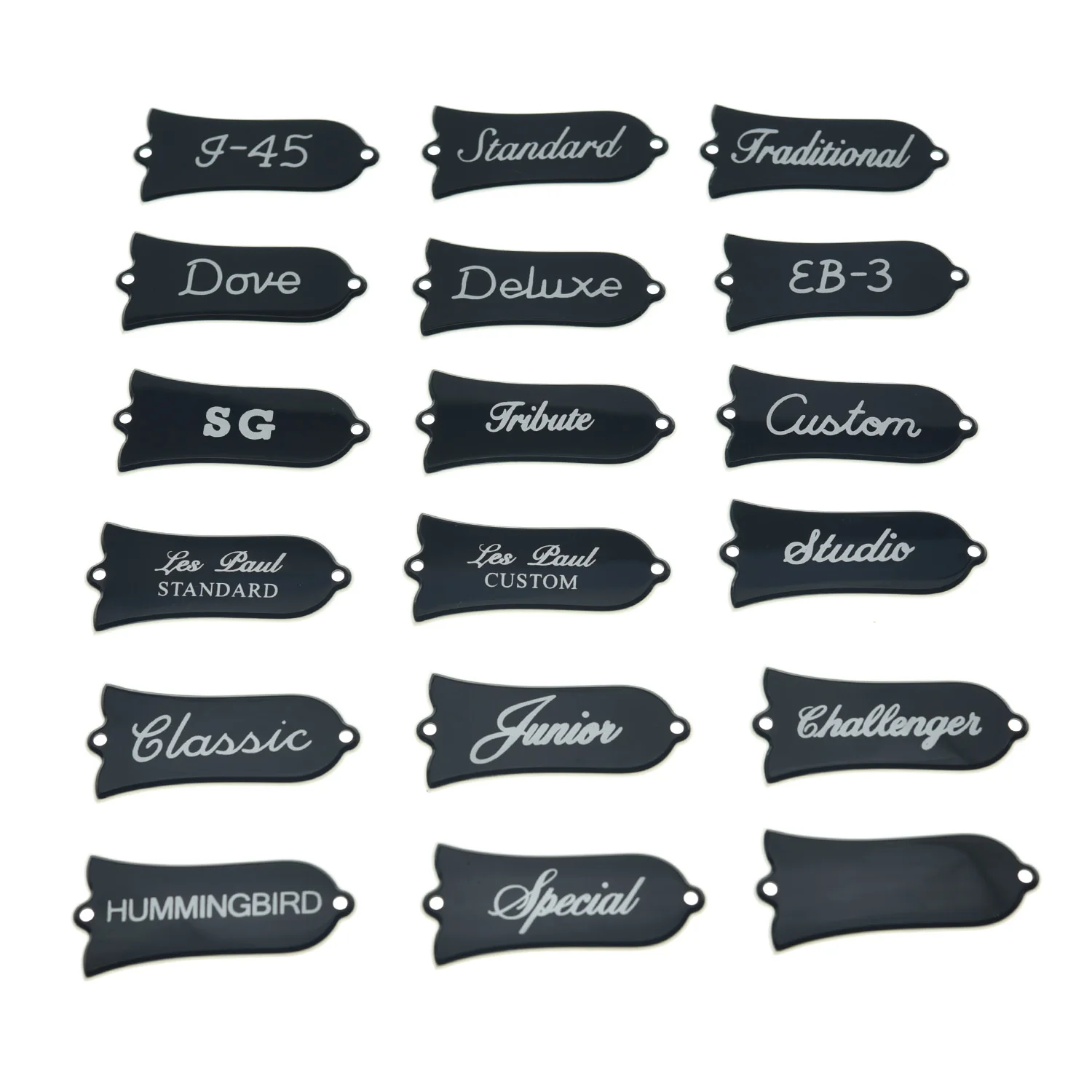 KAISH Premium Silver Paint Truss Rod Cover with Stainless Steel Screws for Gibson LP Les Paul/SG/ES Electric/Acoustic Guitars