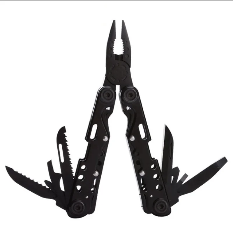 Alicates plegables multifuncionales de acero inoxidable 420, multiherramienta de supervivencia para acampar al aire libre, senderismo, herramientas EDC con Mini cuchillo