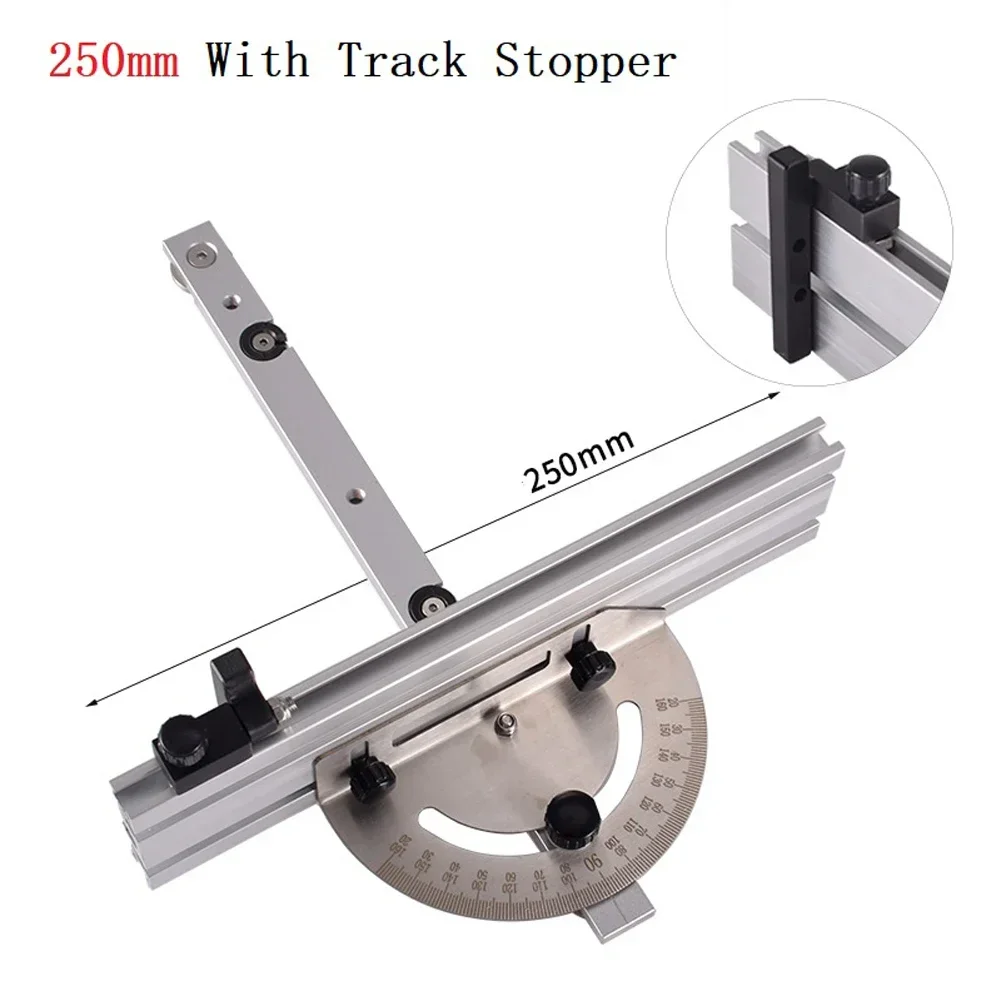 Angle Pusher And Guide Rail Woodworking Table Saw Miter Gauge With Adjustable Angle Ruler And Aluminum Oxide Rails