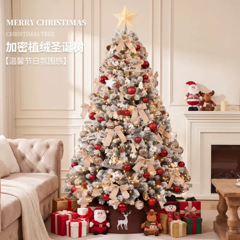 New Christmas Tree Set Simulated Snow Ornaments Large Luxury Holiday Decorations For Home Party Xmas Gift