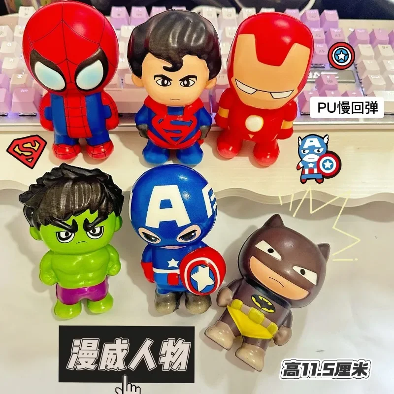 Marvel Captain America Spiderman Hulk Iron Man Neue süße Kinder kreative personalisierte Anime Pinch Dekompressionsspielzeugfigur