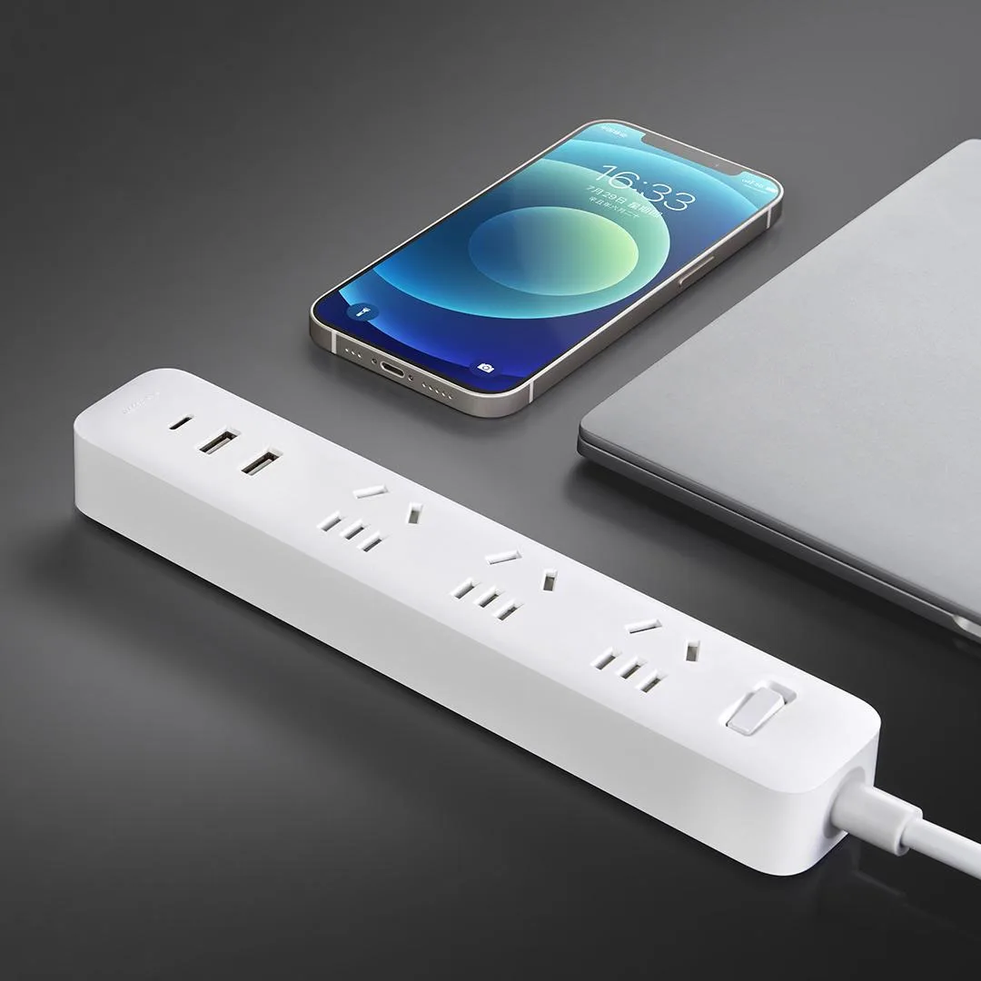 XIAOMI 20W Fast Charging Power Strip 2A1C 3 Sockets 2 USB-A 1 Type-C Interface Extension Lead 1.8m mijia Extension Sockrt