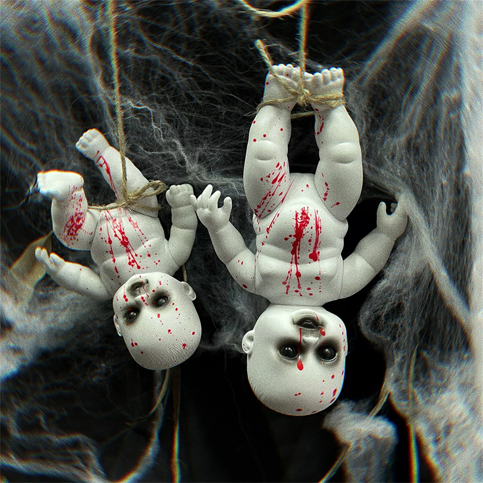 

2025 Halloween Party Props Terrifying Bloody Doll Pendant For Tree Door Window Handle Haunted House Thrilling Decorations