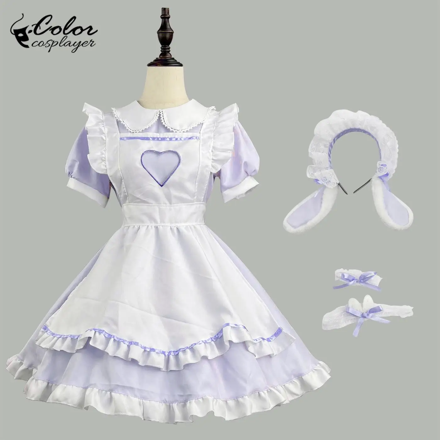 Color Cosplayer Lolita Dress Maid Suits Kawaii Dress Short Sleeve Women Halloween Servant Cosplay Costume Girls Party Outfit