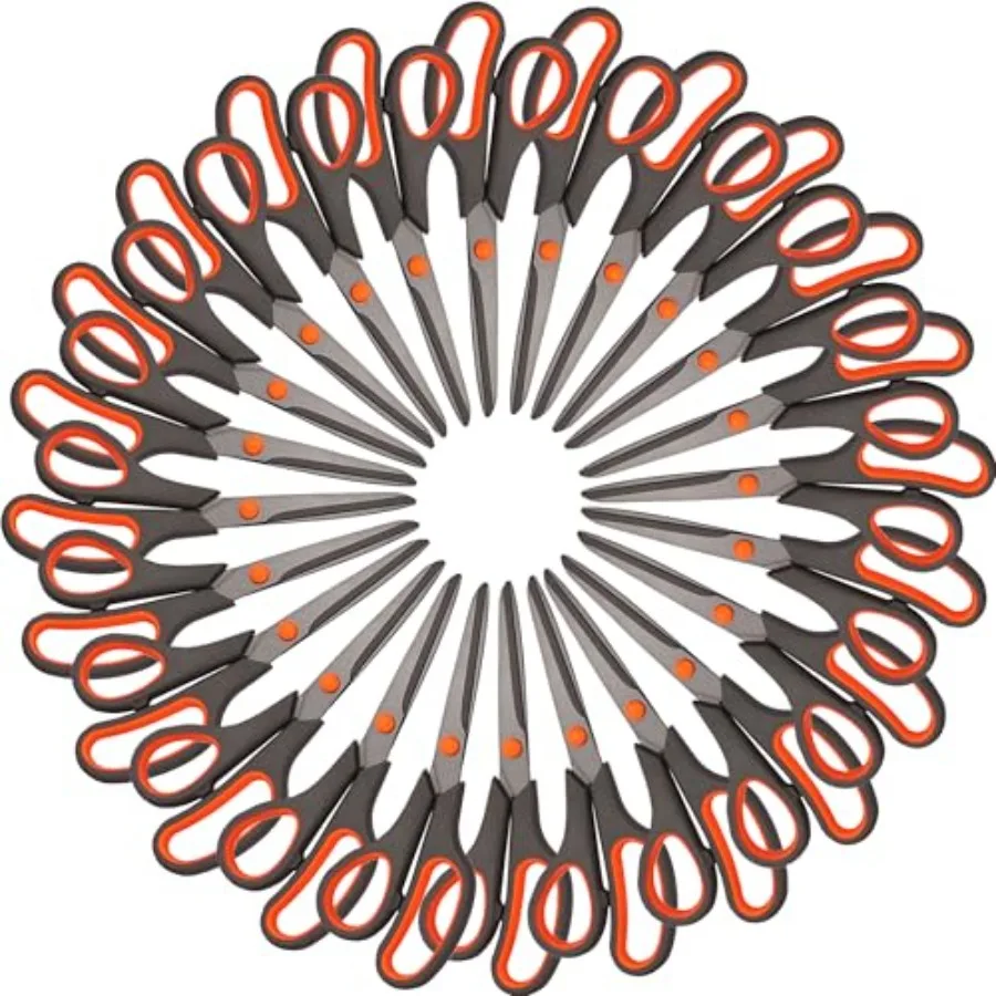 

Scissors, 8" All Purpose Scissor Bulk - 2.5mm Thick Sharp Scissors for Office School Sewing Craft Supplies, Classroom Must have