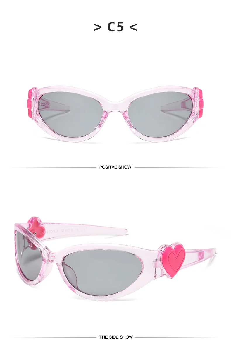 Ovale Y2K-Sonnenbrille für Damen, lustig, Vintage, 2025, Brillen, Damenmode, Persönlichkeit, Sonnenbrille, weiblich, Lentes – Detail 10