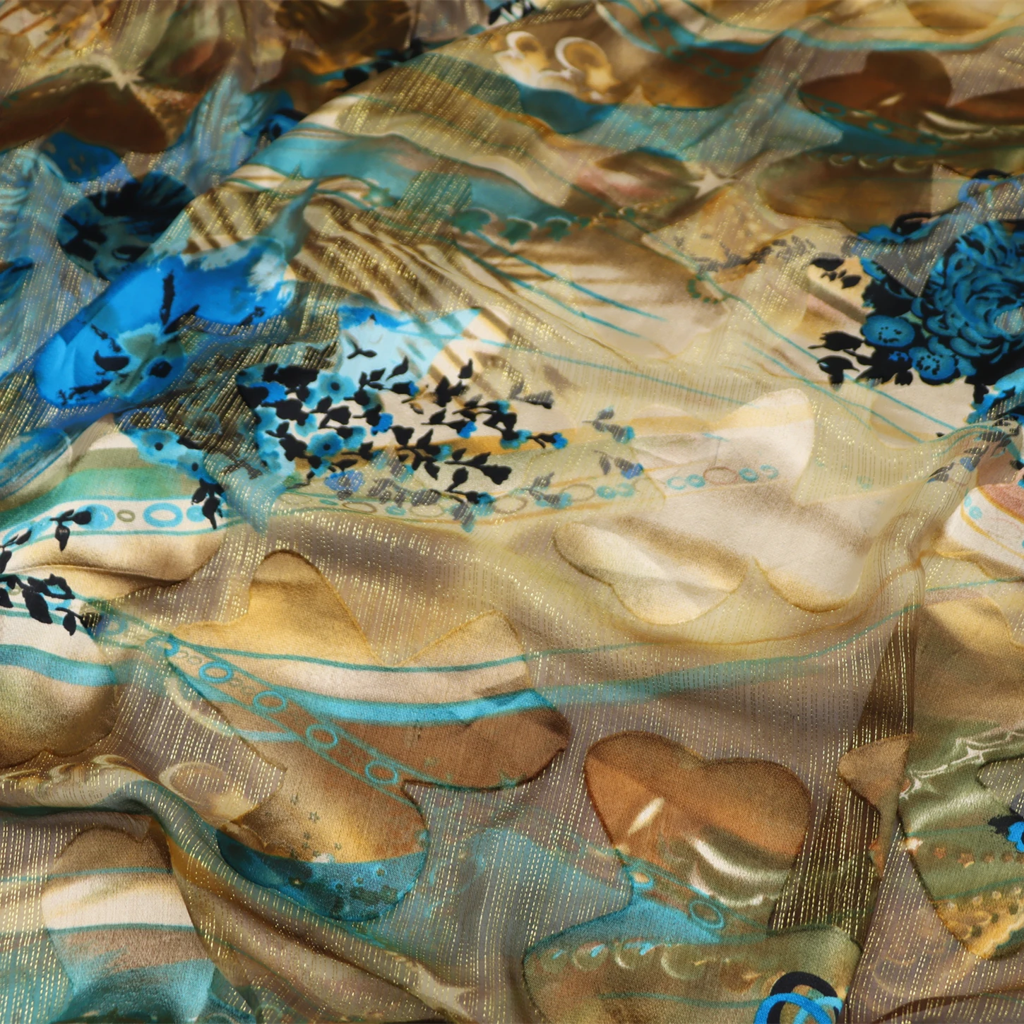 

Wide Gold Thread Silk Rotten Flower Silk Cheongsam Hanfu Dress Shirt Mulberry Silk Clothing Fabric