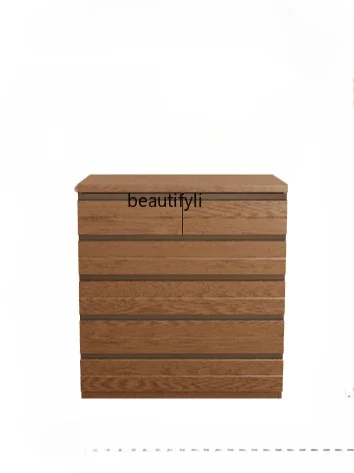 Solid wood ultra-thin chest, bedroom, bedside storage, storage, locker, living room, wall drawer cabinet