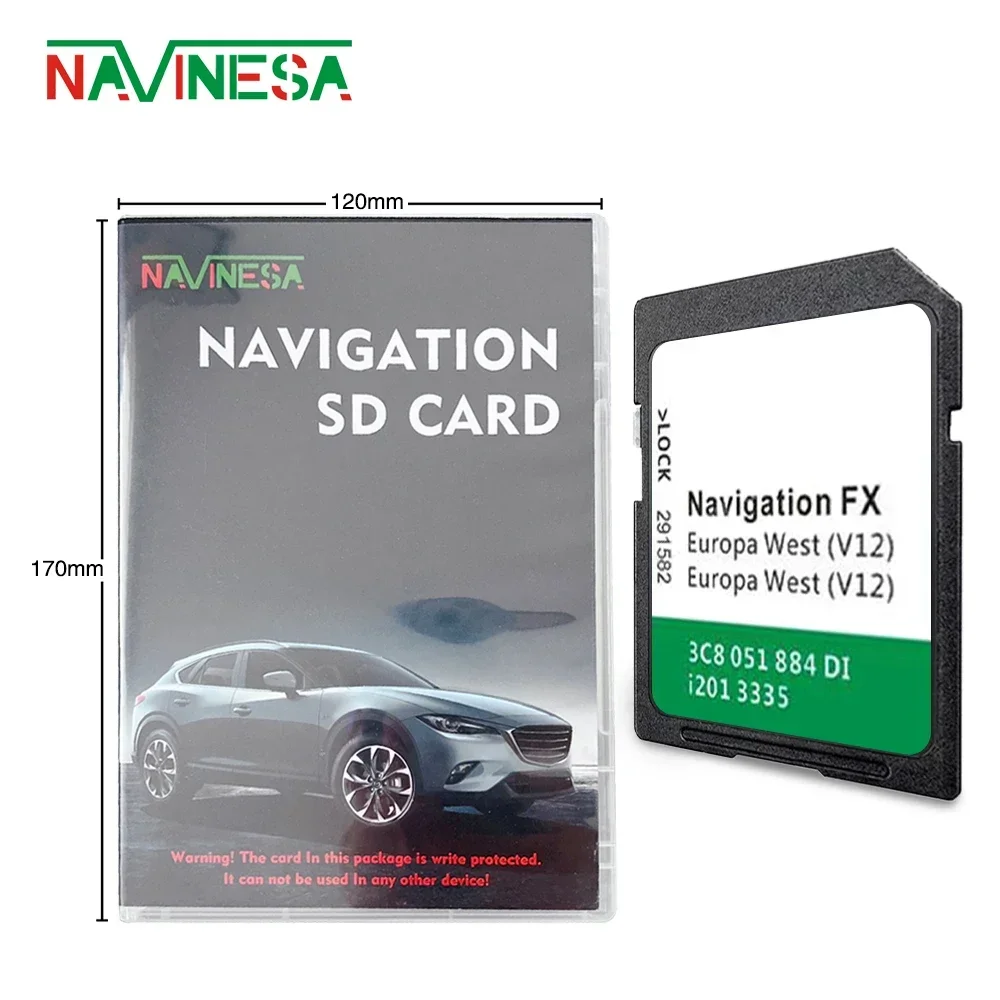 SD Memory Card RNS310 Navigation FX V12 Sat Nav 2021 EU Map for VW Jetta Caddy Passat Golf Polo Tiguan Touran Sharan Car