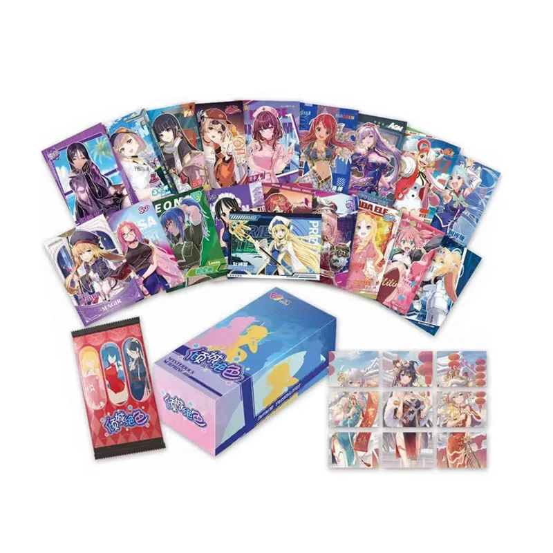 Goddess story collection card box WanBao beautiful girl tri fold cards dazzle card charming figure lovely beauty acg sexy card