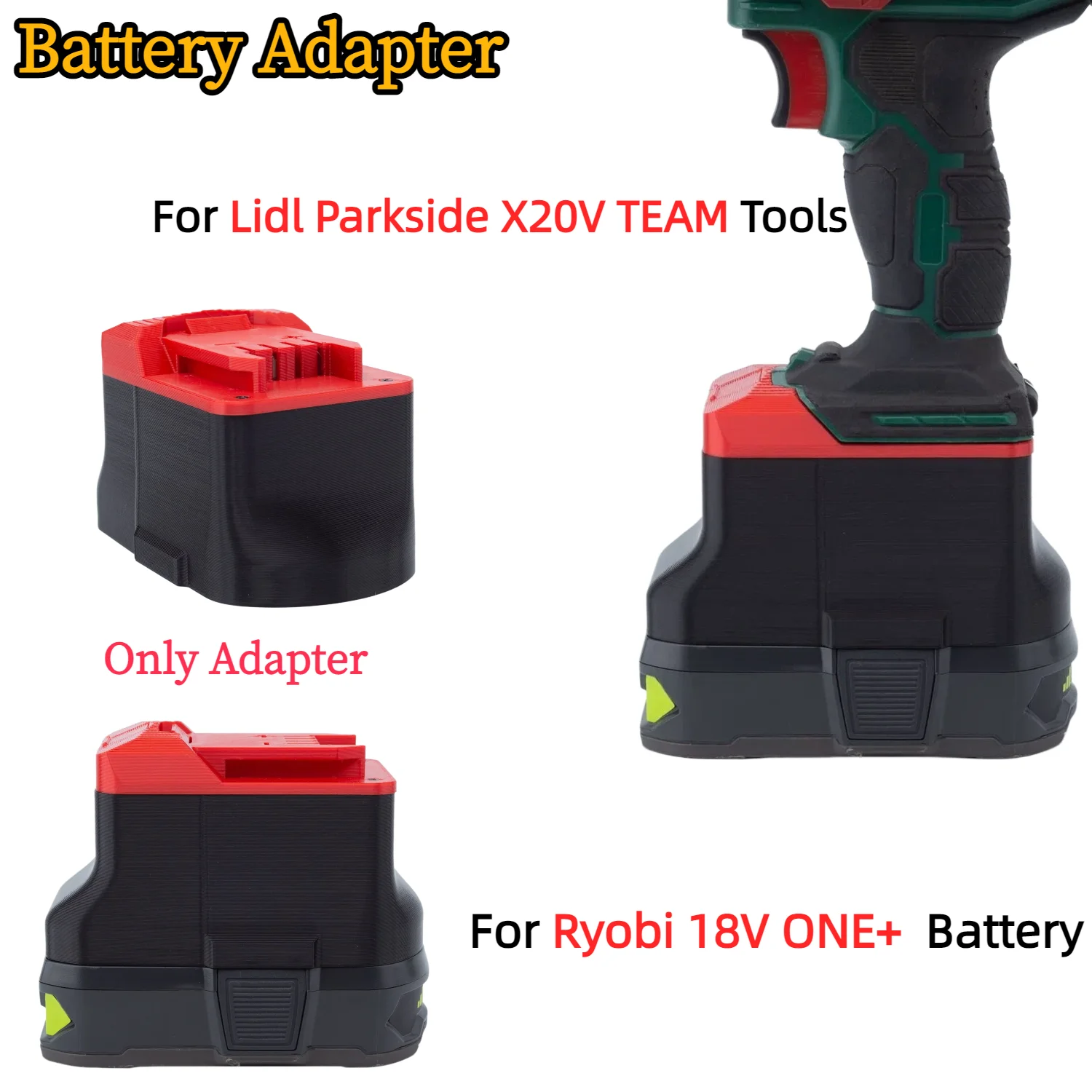 

Battery Adapter/Converter for Ryobi 18V ONE+ Lithium Ion Battery TO Lidl Parkside X20V TEAM Cordless Power Tools(Only Adapter)