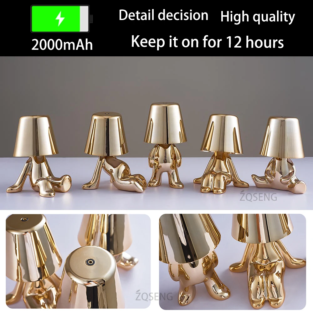 LED Table Lamp Touch Sensor Rechargeable Desktop Night Light Wireless Reading Lamp for Restaurant Hotel Bar Bedroom Decor Light