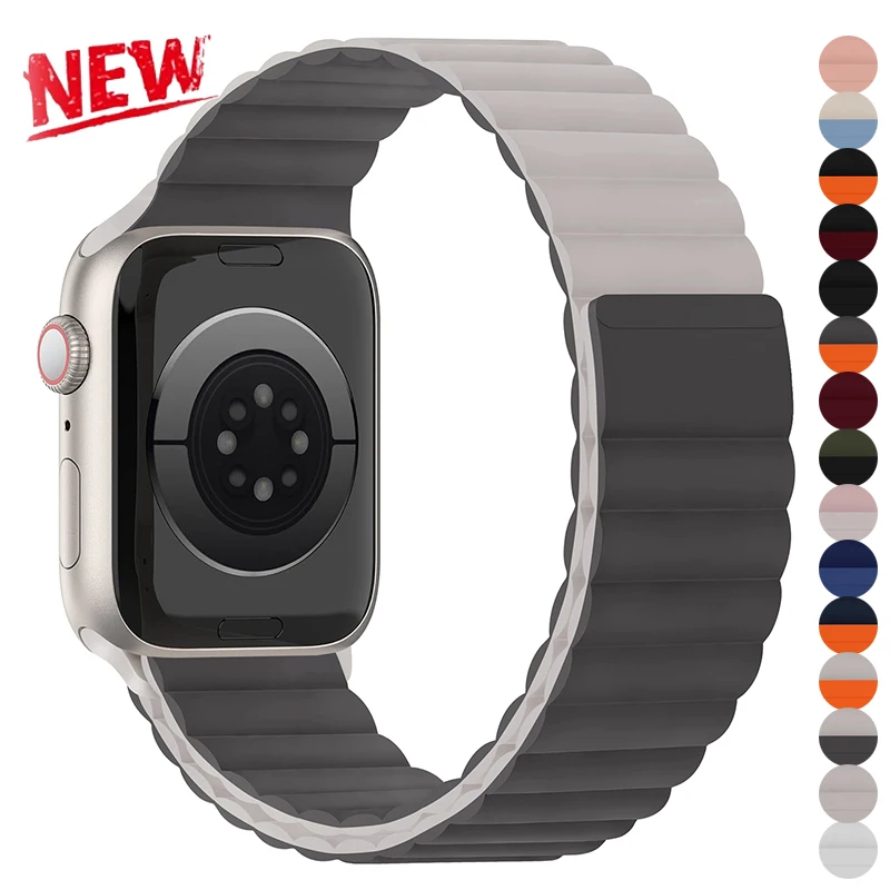 Silikon-Magnetarmband für Apple Watch Armband Ultra 3 2 49mm 46 44 45mm 42mm 40 41mm Armband für IWatch Series 11 10 9 8 7 6 SE