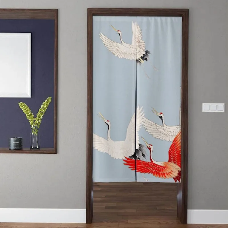 VIKAMA Japanese Style Ukiyo-e Printed Door Curtains For Bedrooms, Kitchens, Bathrooms, Linen Partition Curtains Home Decor