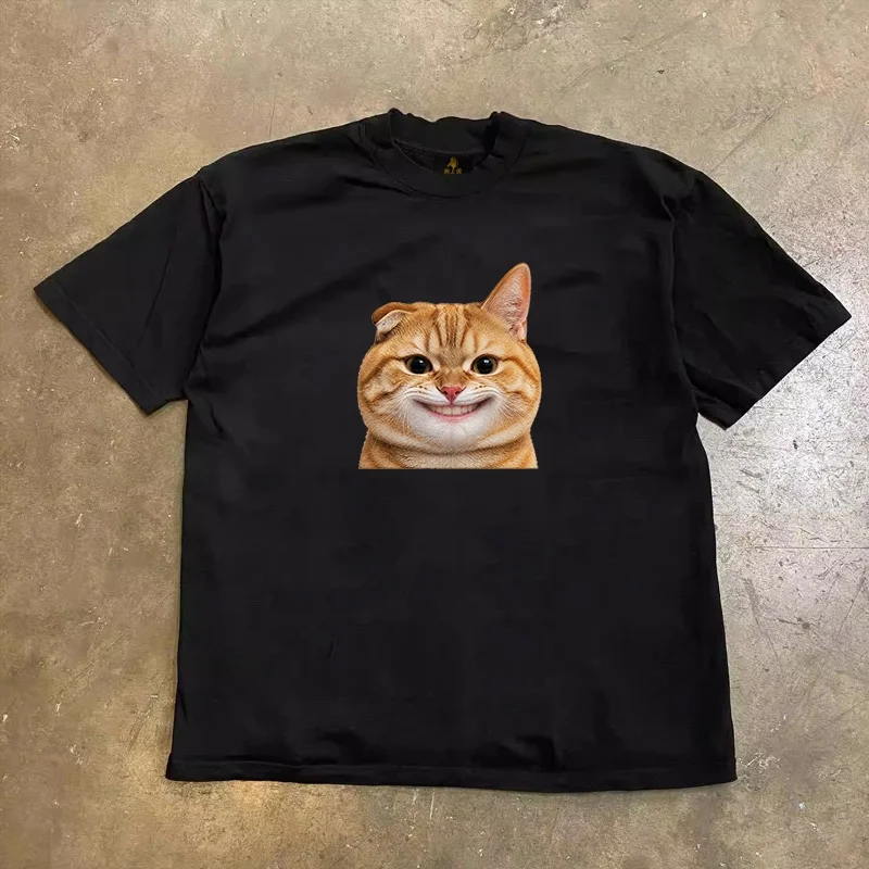 Loose Fit Cotton T-Shirt Unisex Short Sleeve Double Thread UPUPXIA Hero Print Sweat Absorbent round Neck Casual Summer Top