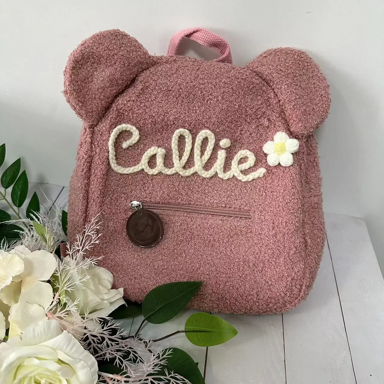 Mochila de oso de peluche personalizada para niños, mochila con nombre personalizado, bolsa de oso de peluche para niños