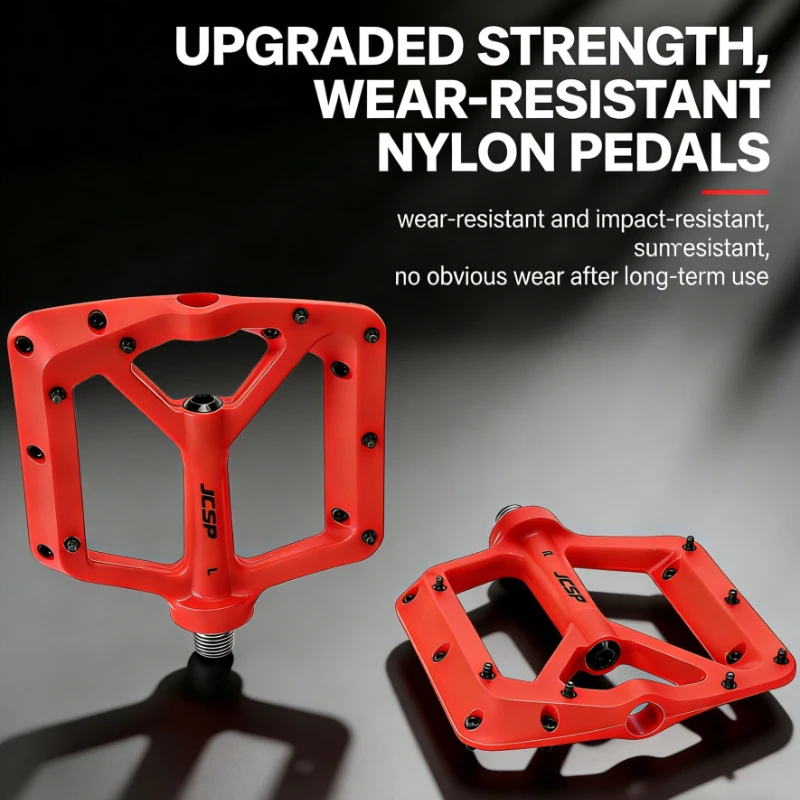 

1DU+1 Bearing Bicycle Pedals Colored Nylon Non-slip Flat Pedals Universal for Mountain Bike Cycling Replacement Accessories
