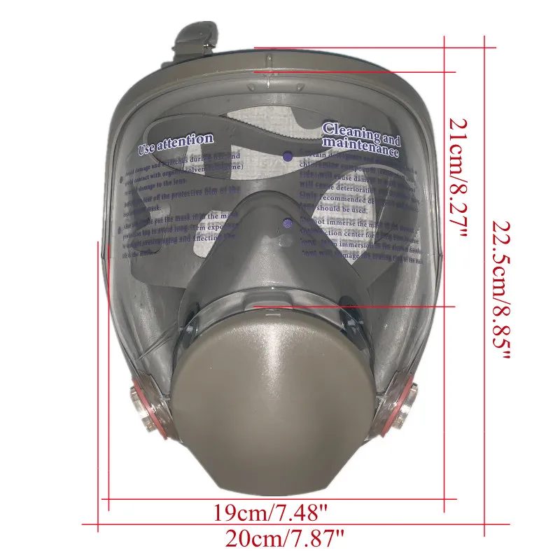 6800 Full Face Gas Mask Respirator, Reusable Full Face Respirator Widely Used In Organic Gas, Paint Sprayer, Chemical Medium